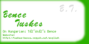 bence tuskes business card